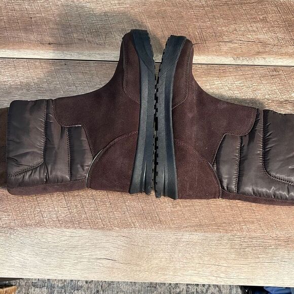 Lands' End‎ Womens Suede Quilted Commuter Winter Snow Boots Brown Size 7B - Picture 5 of 8